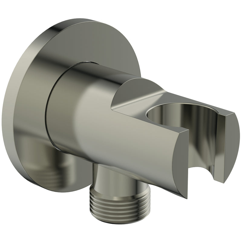 Ideal Standard - Wandhalter IDEALRAIN, runde Rosette, f.HB u.Brauseschlauch G1/2, Silver Storm