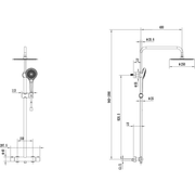 VILLEROY & BOCH - Duschsystem m drei Strahlarten Verve Showers 287x1093x472mm Wandmontage Chrom