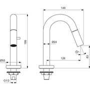Ideal Standard - Standventil IDEALSTREAM Ausld. 126mm, Chrom