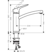 Hansgrohe - Spültischmischer 160 LOGIS Schwenkauslauf chrom Vorfenstermontage
