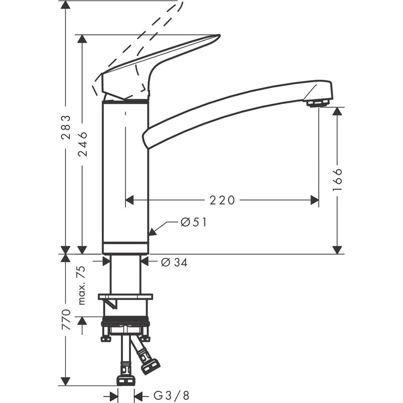 Hansgrohe - Spültischmischer 160 LOGIS Schwenkauslauf chrom Vorfenstermontage