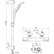 Ideal Standard - Brausetherm.AP CERATHERM50,Ausld78mm, m.Brausegarnitur, Br.Stg.90mm, Chrom