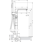 Hansgrohe - Wannenmischer AXOR Urquiola Fertigset chrom zur Bodenmontage