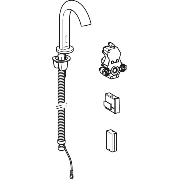 Geberit Vertriebs - Waschtischarmatur Piave, Standmontage mit UP-Funktionseinh. Batt. mit Mischer