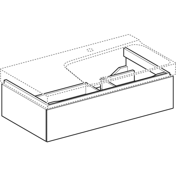 Geberit Vertriebs - Unterschrank XENO2 f. WT m. Ablg. li m .1 Schubl., 88x22x46,2cm, weiß