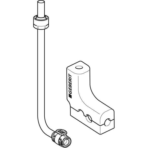 Geberit Vertriebs - FlowFit Metallrohr-Anschlussbogen 90Gr SiBr/Cu d16-d15 L100 (Beutel=2St.)