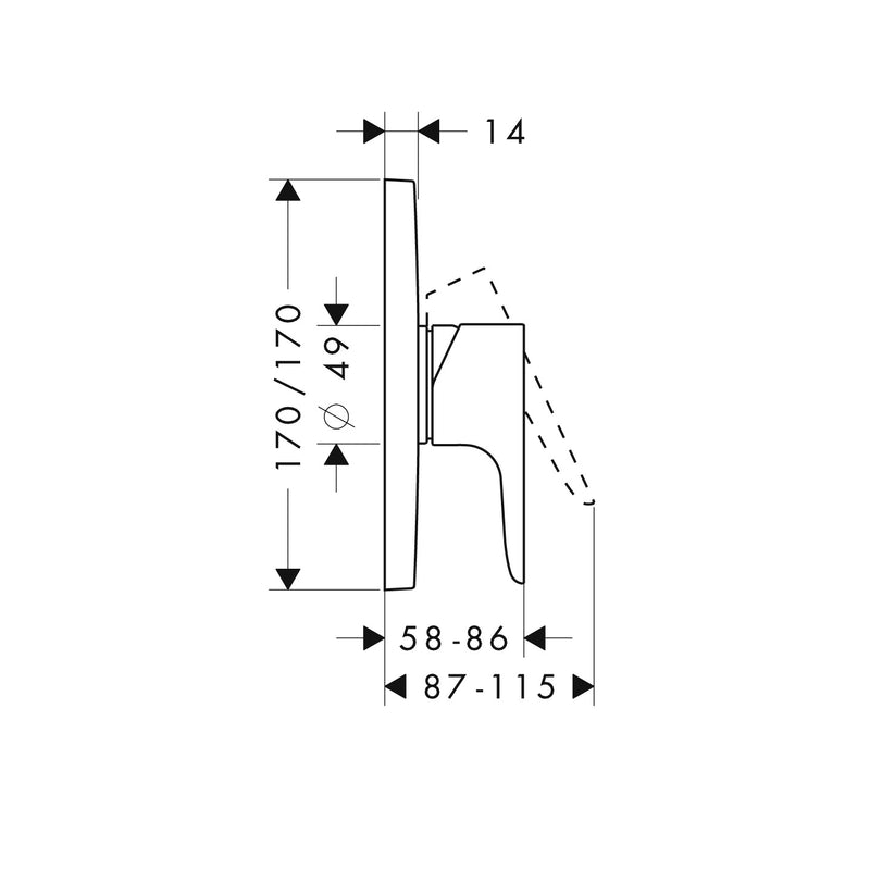Hansgrohe - Fertigset Br. EHM UP AXOR CITTERIO M 34625000 chrom