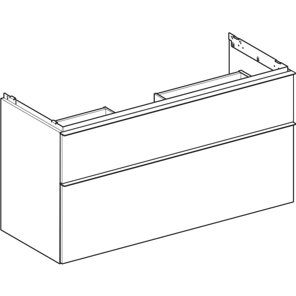 Geberit Vertriebs - iCon Unterschrank für WT, 2 Schubl. 118,4x61,5x47,6cm, weiß hgl/Gr. chrom