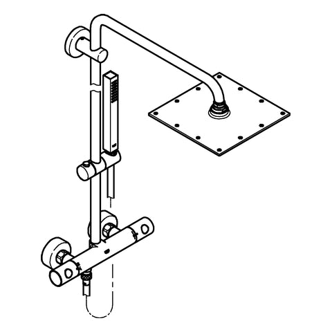 Grohe - Duschsystem EUPHORIA CUBE XXL 230 26187 mit Thermostatbatterie chrom
