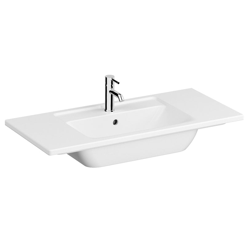 VitrA Bad - Möbelwaschti. Integra 100 x 47 cm Hahnloch Überlaufloch Weiß Hochglanz