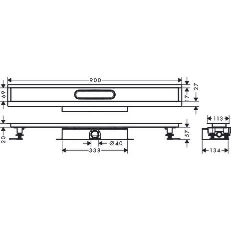 Hansgrohe - Komplettset uBox universal für flache Installat.900mm für DR FS