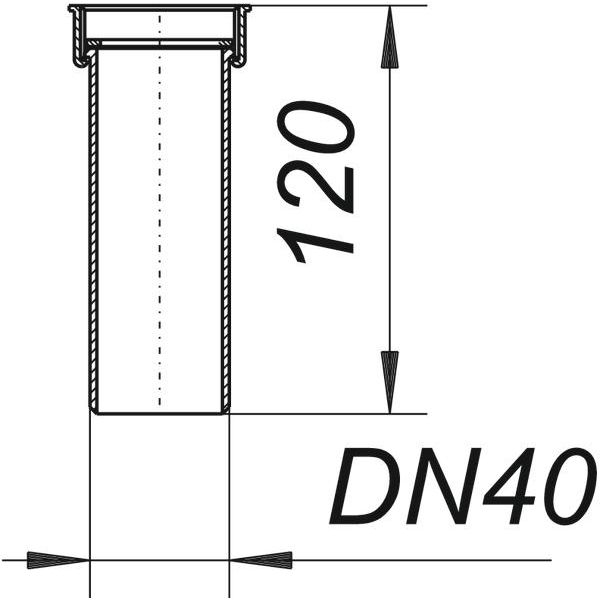 Dallmer - Tauchrohr 010/0, 120mm, 1 1/2 xDN40