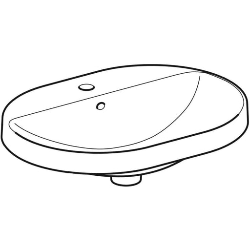 Geberit Vertriebs - Einbau-WT VARIFORM, elliptisch 600x450mm, m. Hl., m. Ül., weiß, Tect