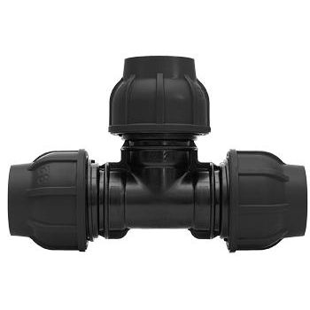 Gebo - Armaturen - Plast T-Stück 32 x 32 x 32 mit drei Seiten zum Klemmen