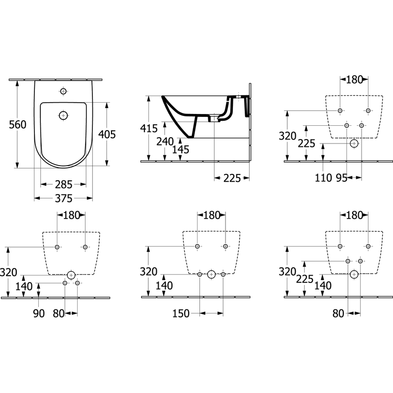 VILLEROY & BOCH - Bidet Antao Oval wandhängend Weiß Alpin CeramicPlus