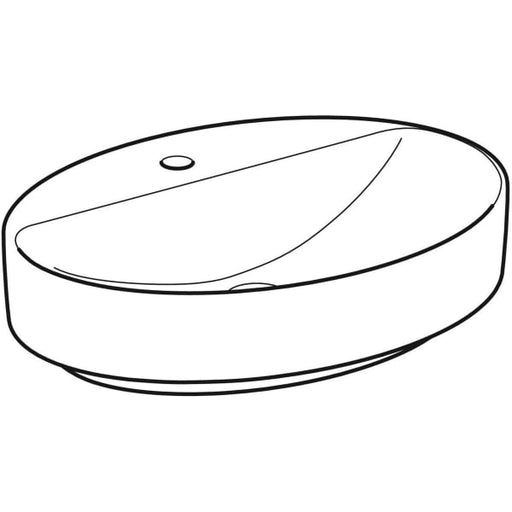 Geberit Vertriebs - Aufsatz-WT VARIFORM, oval, 600x450mm mit Hahnloch, o. Ül., weiß, KeraTect