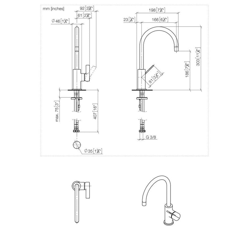 Dornbracht - BAR TAP Einhebelmischer TARA Ultra 33805875 chrom
