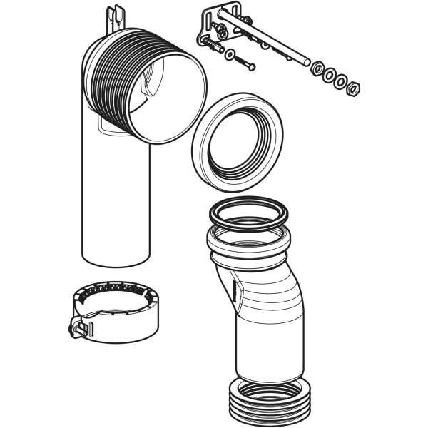 Geberit Vertriebs - Anschlussset f. Stand-WC TurboFlush, Abgang vertikal