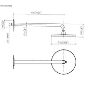 Dornbracht - Regenbrause mit Wandanbindung IMO 28649670 platin gebürstet