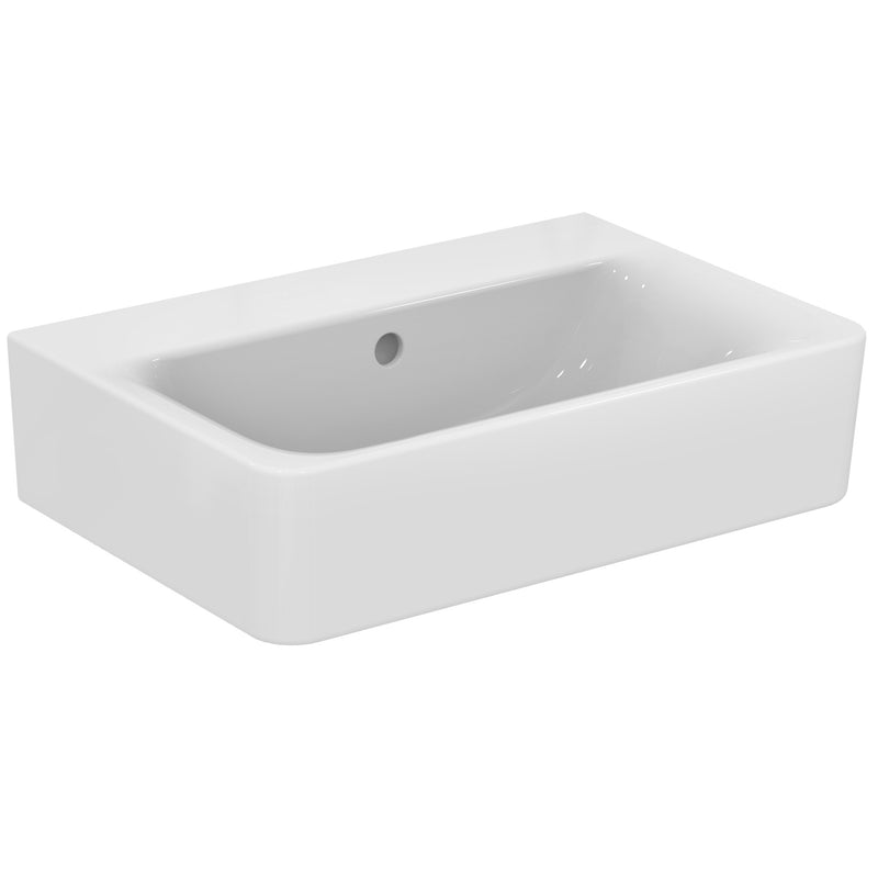 Ideal Standard - Waschtisch CONNECT CUBE,kompakt,o.Hl, m. Ül., 550x375x175mm, Weiß m.Ideal Plus