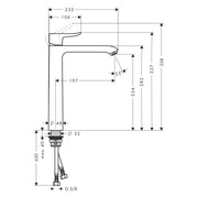 Hansgrohe - Waschtisch EHM 260 METRIS 31184 Highriser o.Ablaufgarnitur chrom