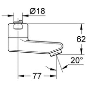 Grohe - Auslauf 13080 Ausladung 75mm chrom
