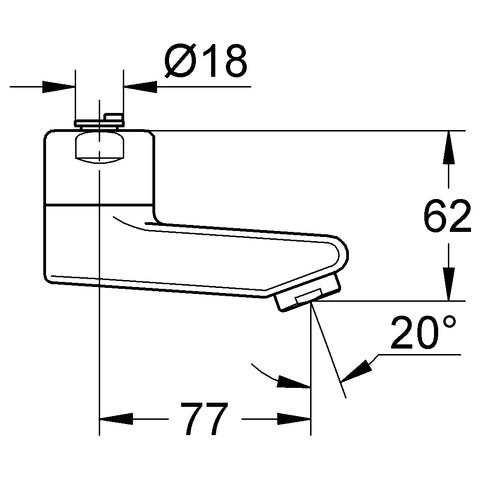 Grohe - Auslauf 13080 Ausladung 75mm chrom