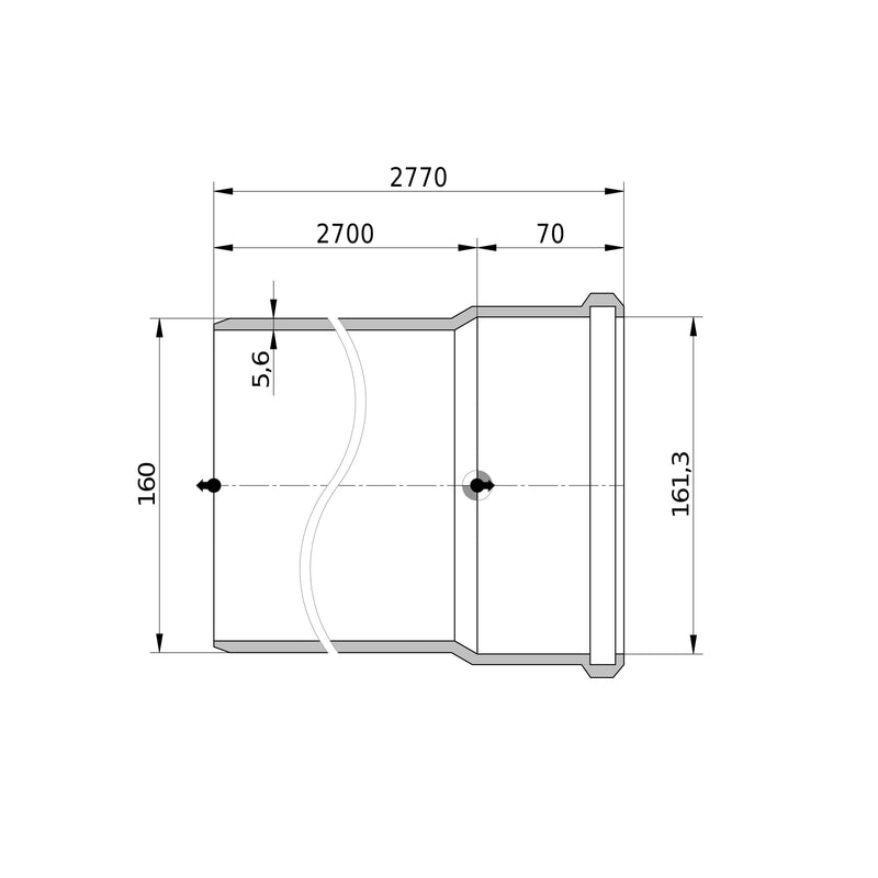 Wavin - Rohr AS+ DN 150 2,70 m S/PL