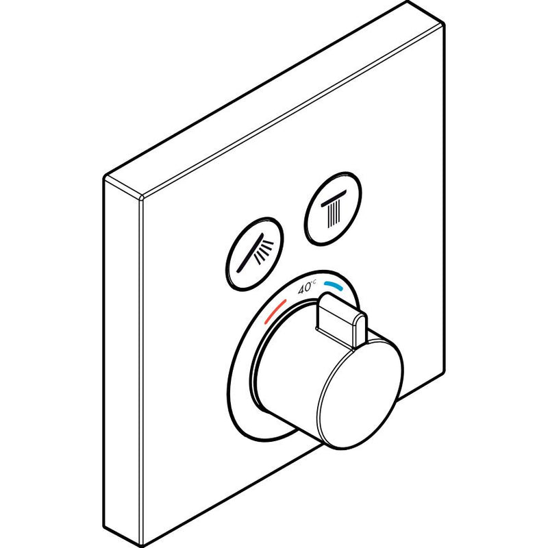 Hansgrohe - Thermostat Unterputz SHOWERSELECT Fertigset 2 Verbraucher mattschwarz