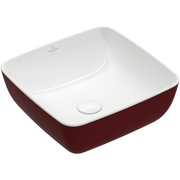 VILLEROY & BOCH - Aufsatzwaschbecken Artis 410x410mm Quadrat ohne Überlauf Bordeaux