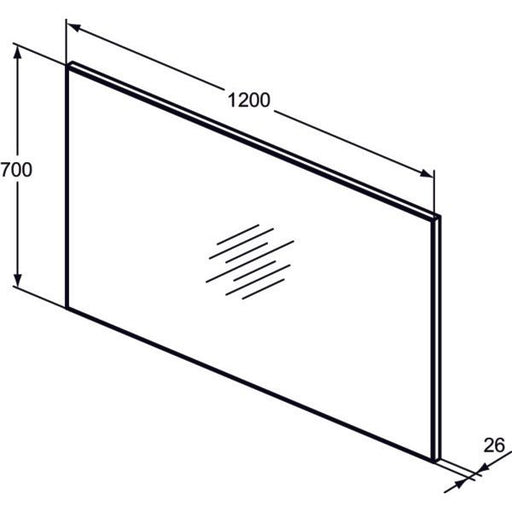 Ideal Standard - Spiegel MIRROR&LIGHT, m.Rahmen, 1200x26x700mm