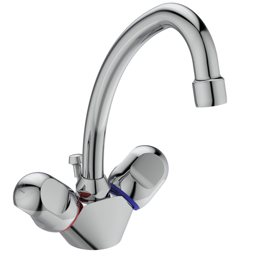 Ideal Standard - 2-Griff Waschtischarmatur ALPHA B2038A 155mm m. schwenkb. Auslauf chrom