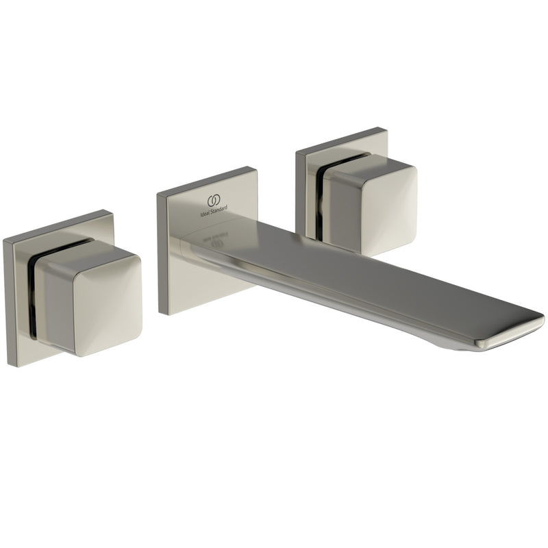 Ideal Standard - Wand-Waschtischarmatur CONCA, BS1+2, eckige Rosetten,Ausld.180mm,Silver Storm