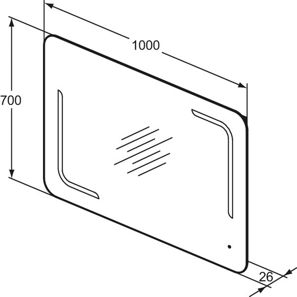 Ideal Standard - Spiegel MIRROR&LIGHT, m. Licht, 55W, 1000x26x700mm