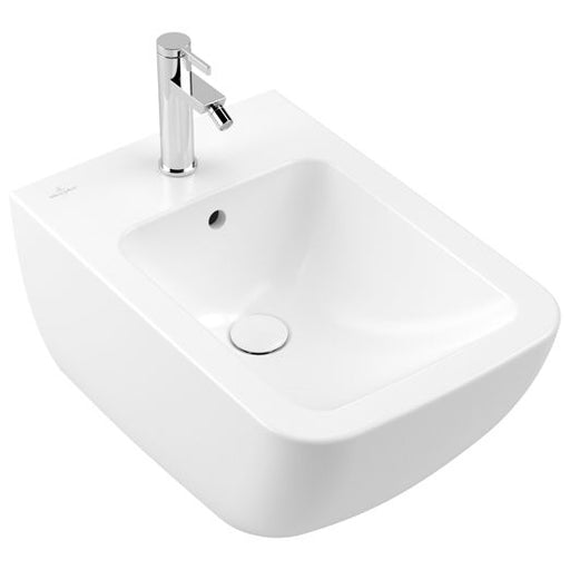VILLEROY & BOCH - Bidet Venticello 560x375x285mm re-eckig wandh. Stone White CeramicPlus