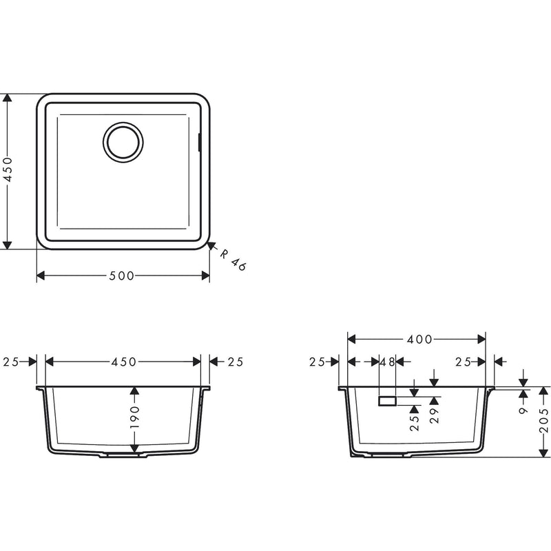 Hansgrohe - Unterbauspüle 450 S510-U450 SG