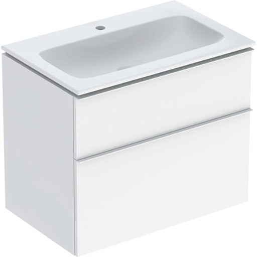 Geberit Vertriebs - iCon Set MWT m. US, 2 Schubl. 75x63x48cm, weiß hgl./Griff weiß matt