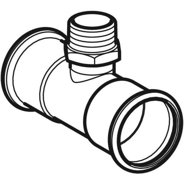 Geberit Vertriebs - Niro T-Stück Abgang: AG Durchmesser: 28 - 1 - 28mm, # 31461