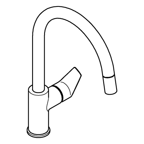 Grohe - EH-Spültischbatterie BauEdge 30536 hoher Auslauf azb. Laminarbrause chrom