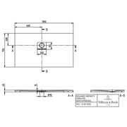 VILLEROY & BOCH - Duschwanne Squaro Infinity 1300x750x40mm re-eckig EB:li Grey