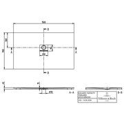 VILLEROY & BOCH - Duschwanne Squaro Infinity 1500x900x40mm re-eckig Anthracite