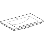 Geberit Vertriebs - ONE Möbelwaschtisch 75x48 cm Abg.verti., m.Hl., o.Ül., weiß, KeraTect