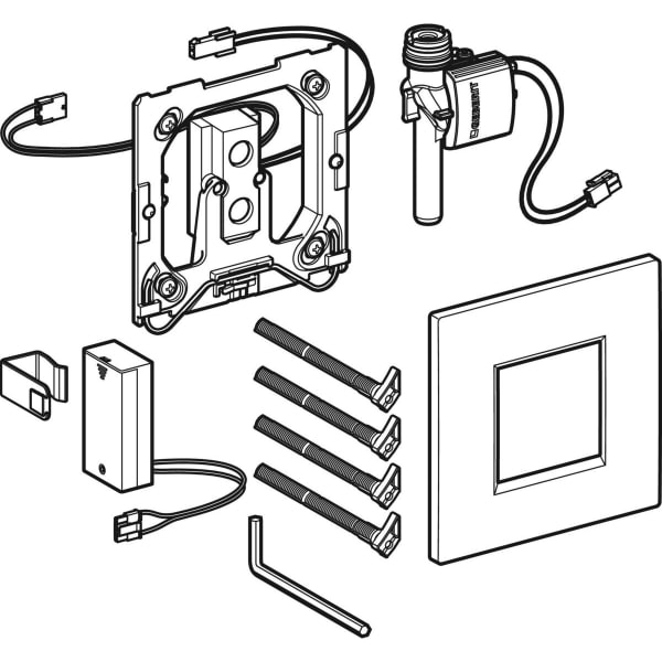 Geberit Vertriebs - Typ 20 (ex Typ 30) UR-Strg. elekt. Sp Batterie, Square, mattchrom lack., Etc