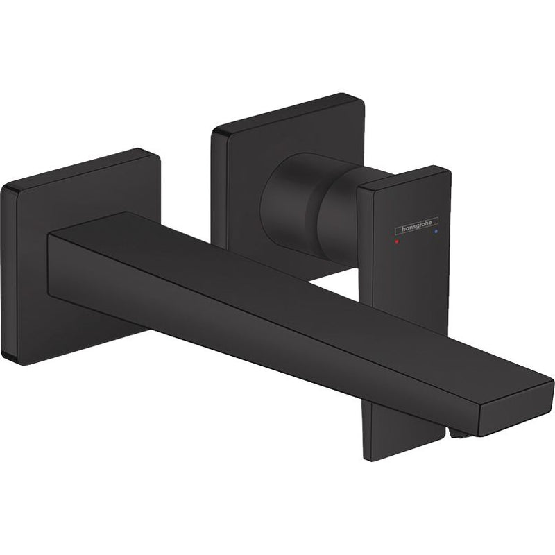 Hansgrohe - 2-Loch Waschtischarmatur Unterputz Metropol F-Set mattschwarz langer Ausl
