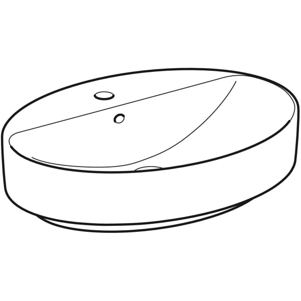 Geberit Vertriebs - Aufsatz-WT VARIFORM, oval, 600x450mm mit Hahnloch, m. Ül., weiß, KeraTect