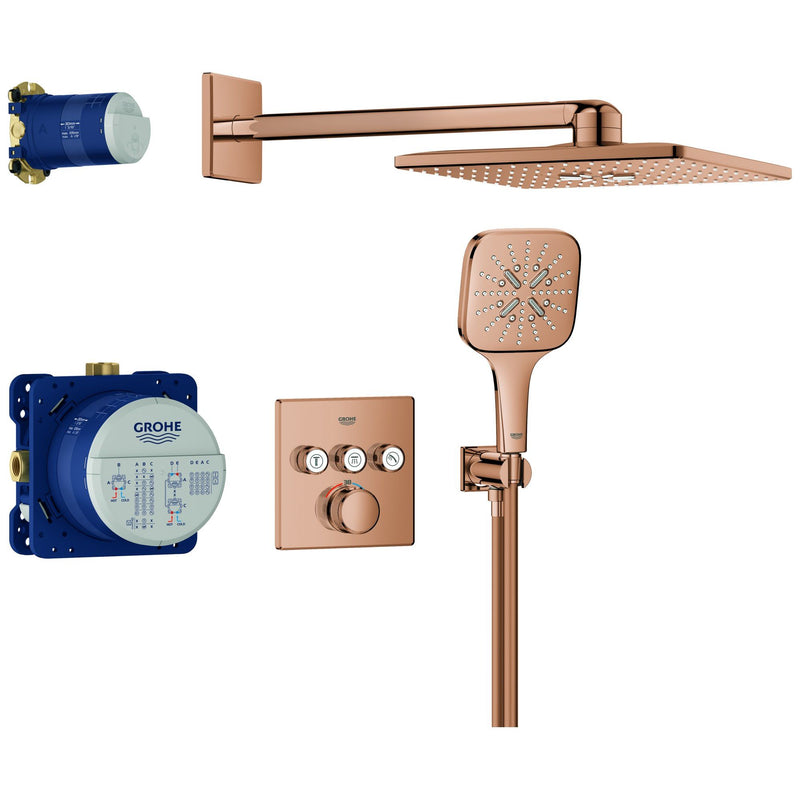 Grohe - UP-D.system Grohtherm SmartControl 34864 THM eckige Form 3 ASV warm sunset
