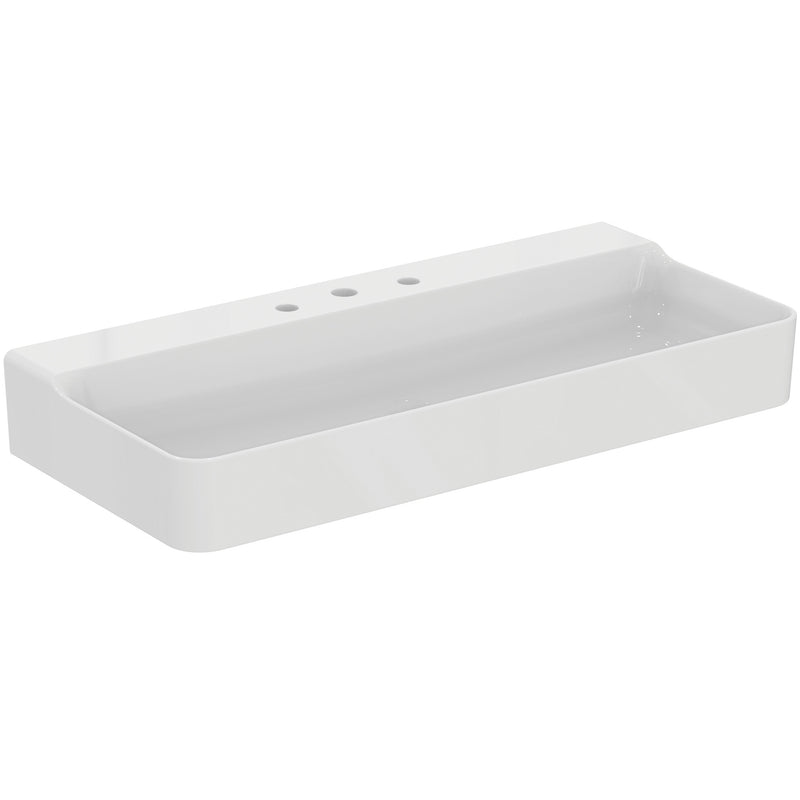 Ideal Standard - Waschtisch CONCA, 3 Hl., o.Ül., 1000x450x145mm, geschliffen, Weiß m.IP