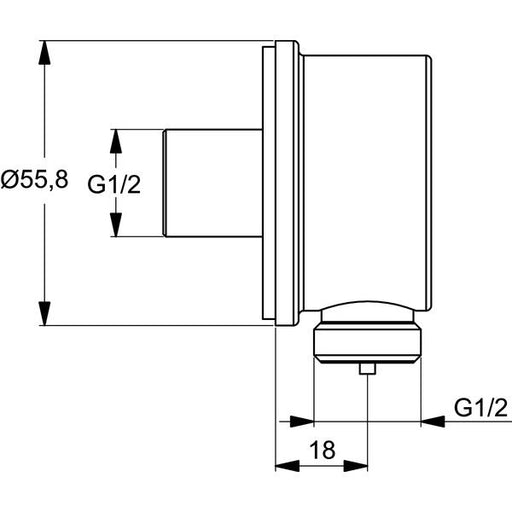 Ideal Standard - Wandanschlußbogen UP IDEALRAIN B9448 chrom