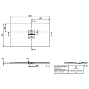 VILLEROY & BOCH - Duschwanne Squaro Infinity 1300x750x40mm re-eckig EB:re Stone White