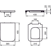 Ideal Standard - WC-Sitz BLEND Square, Softclosing, 365x455x35mm, Weiß